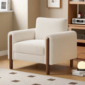 Sillón decorativo de terciopelo Teddy extragrande con brazos curvos y patas de madera maciza