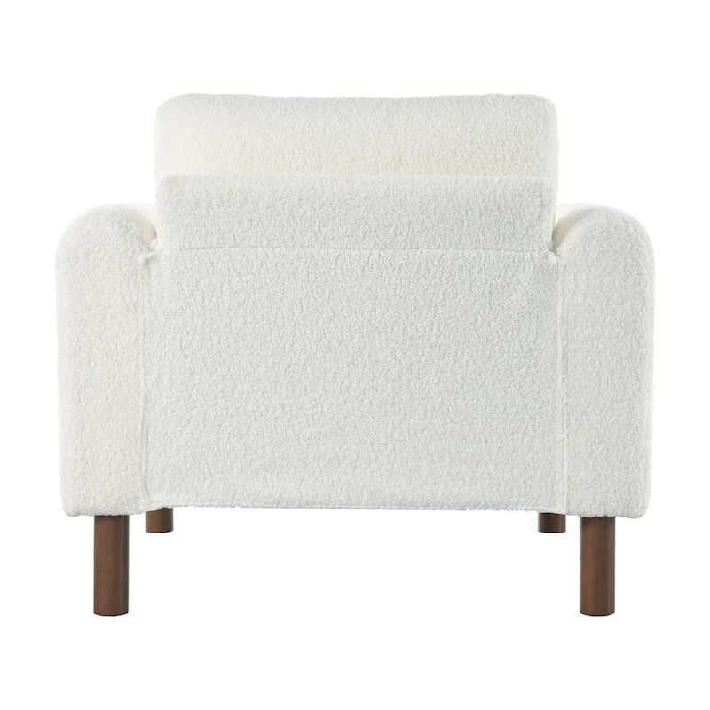 Sillón decorativo de terciopelo Teddy extragrande con brazos curvos y patas de madera maciza