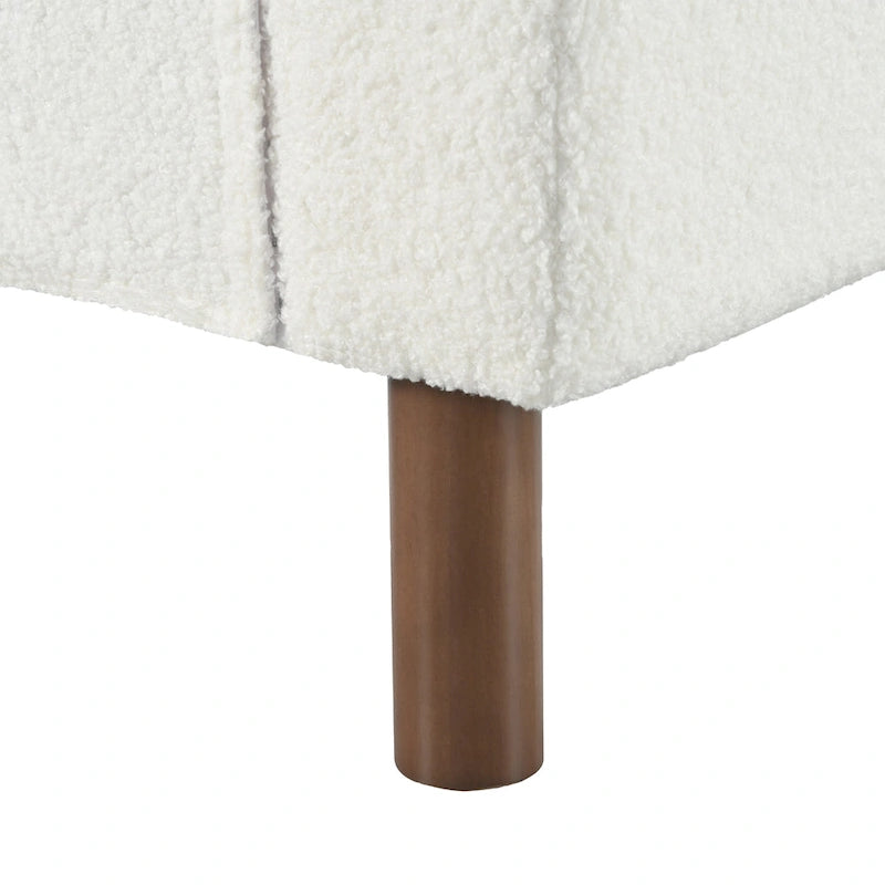Sillón decorativo de terciopelo Teddy extragrande con brazos curvos y patas de madera maciza