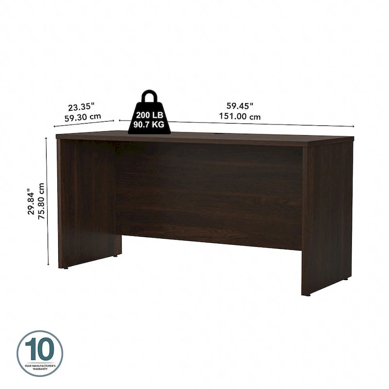 Escritorio credenza de 60" con gestión de cables y panel frontal