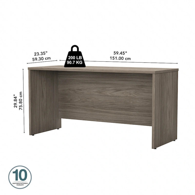 Escritorio credenza de 60" con gestión de cables y panel frontal