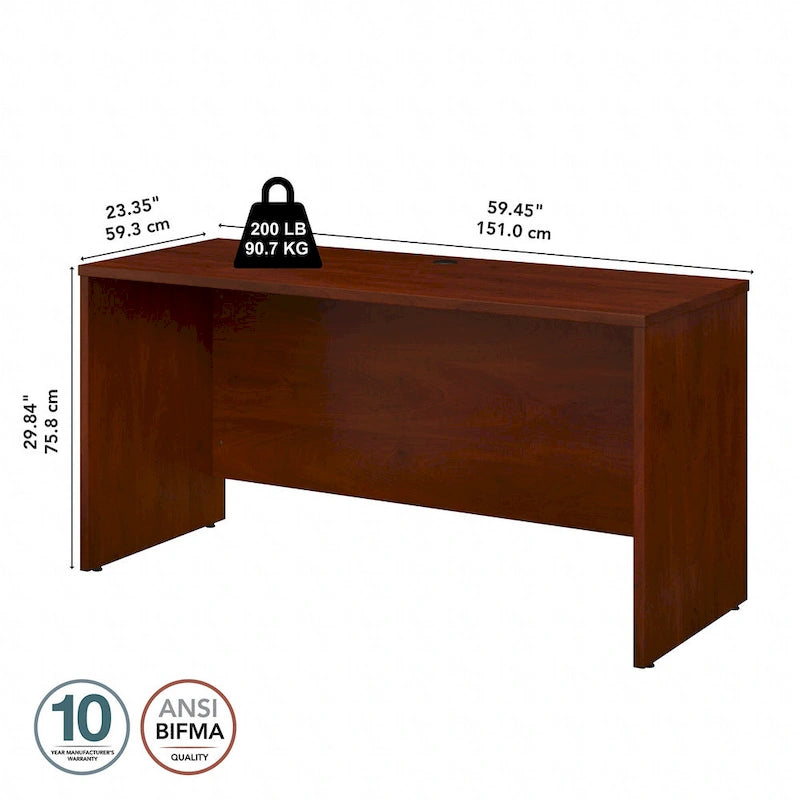 Escritorio credenza de 60" con gestión de cables y panel frontal