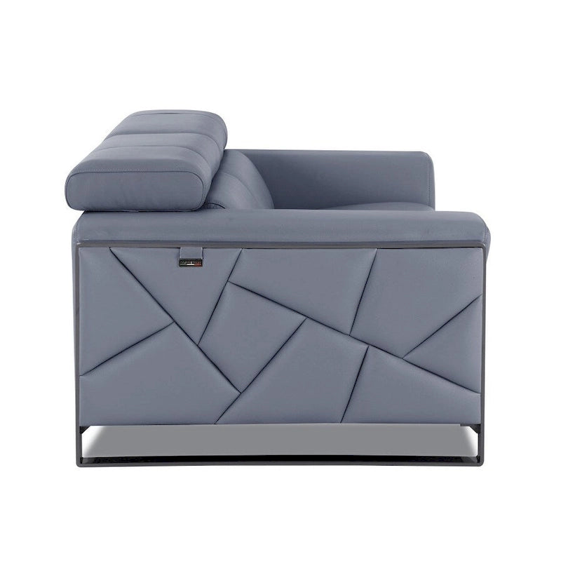 Loveseat de piel premium de 75" con brazos cuadrados y patas metálicas