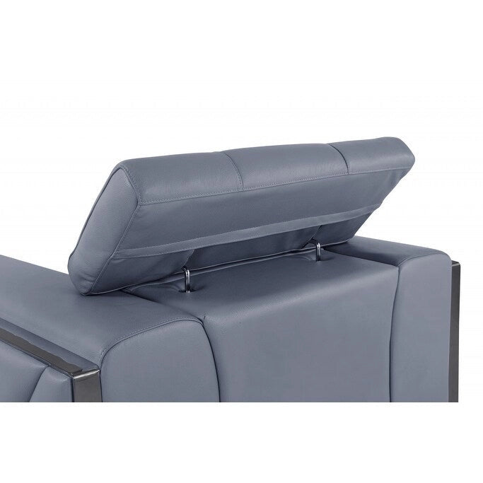 Loveseat de piel premium de 75" con brazos cuadrados y patas metálicas