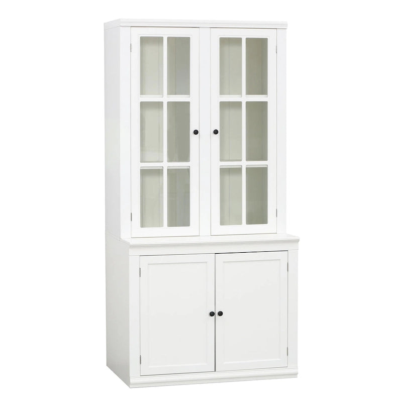 Vitrina alta con puertas de vidrio y estantes ajustables