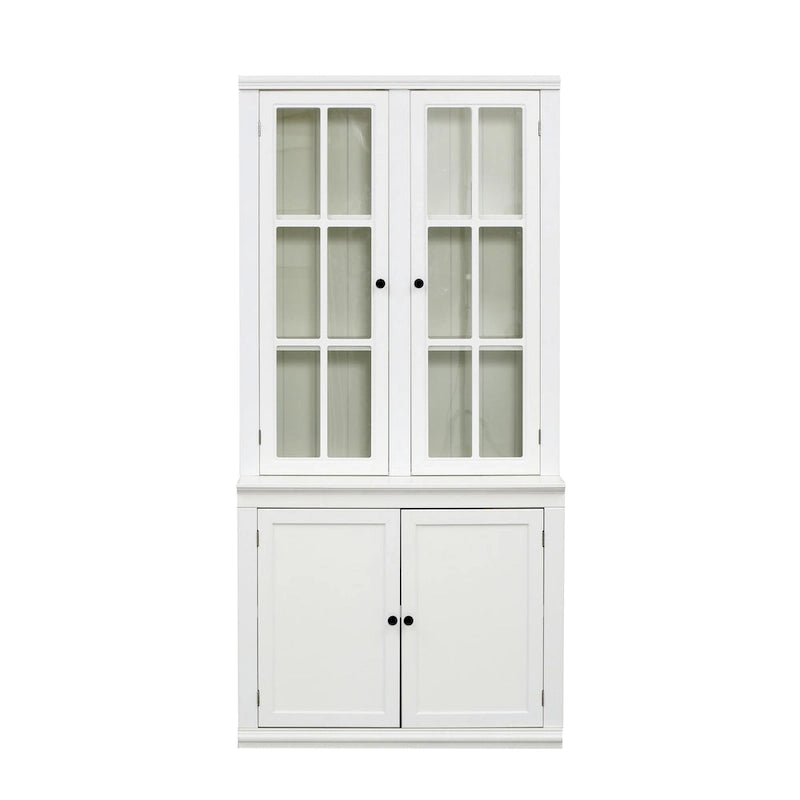 Vitrina alta con puertas de vidrio y estantes ajustables