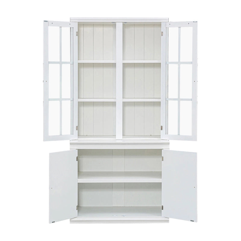 Vitrina alta con puertas de vidrio y estantes ajustables