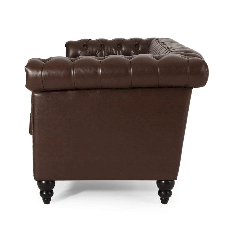 Chesterfield 3-Seater Sofa with Button Tufting and Nailhead Trim