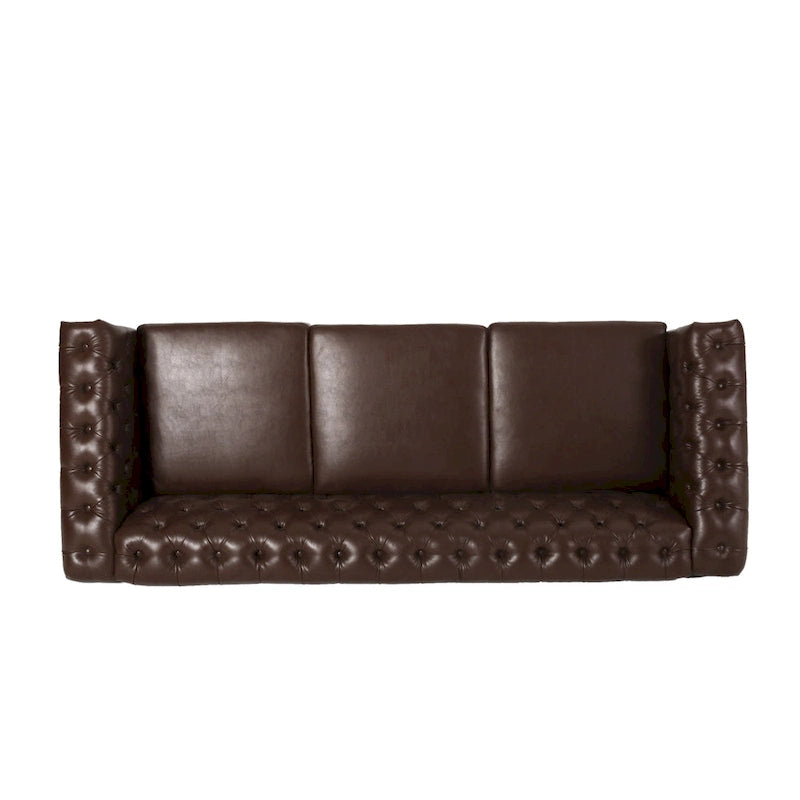 Chesterfield 3-Seater Sofa with Button Tufting and Nailhead Trim