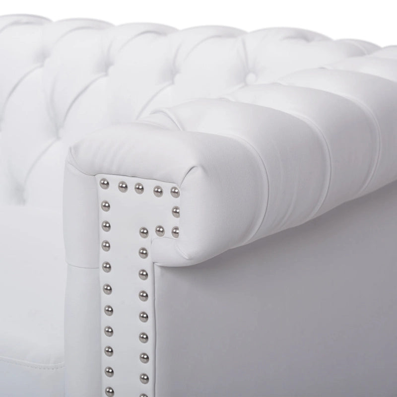 Chesterfield 3-Seater Sofa with Button Tufting and Nailhead Trim