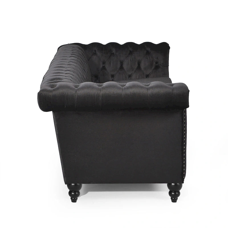 Chesterfield 3-Seater Sofa with Button Tufting and Nailhead Trim