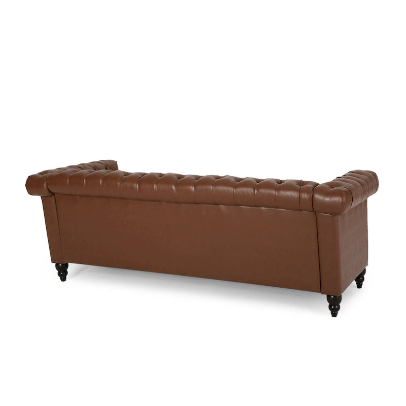 Chesterfield 3-Seater Sofa with Button Tufting and Nailhead Trim
