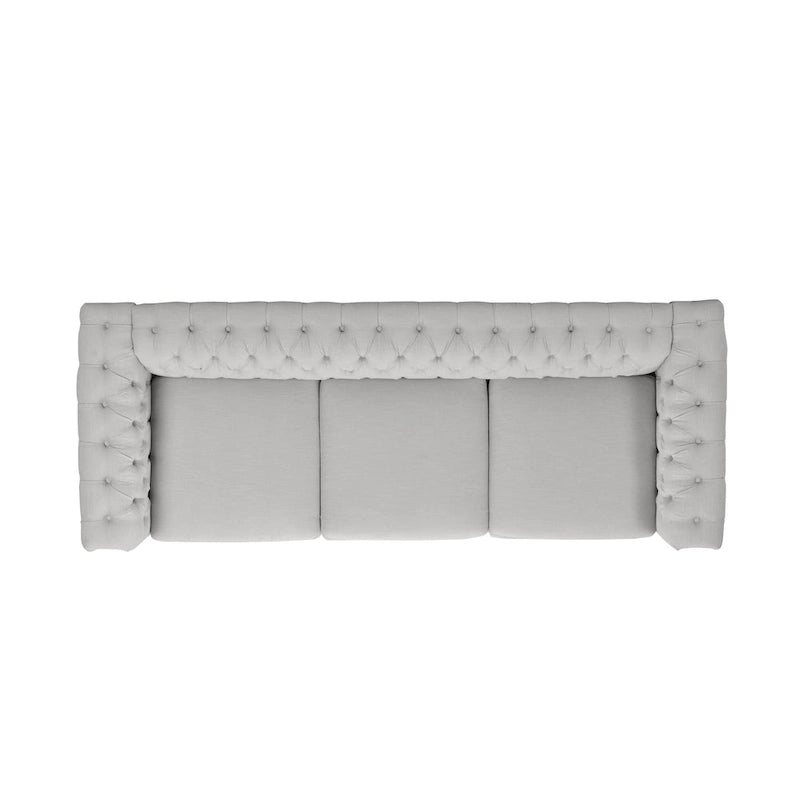 Chesterfield 3-Seater Sofa with Button Tufting and Nailhead Trim