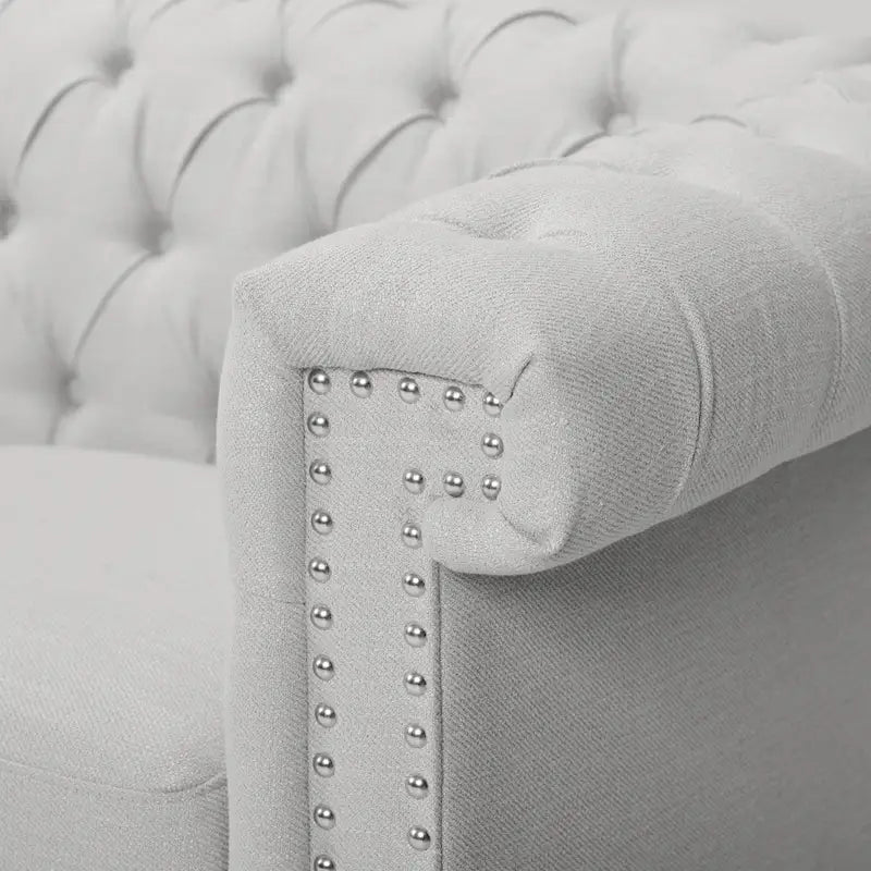Chesterfield 3-Seater Sofa with Button Tufting and Nailhead Trim