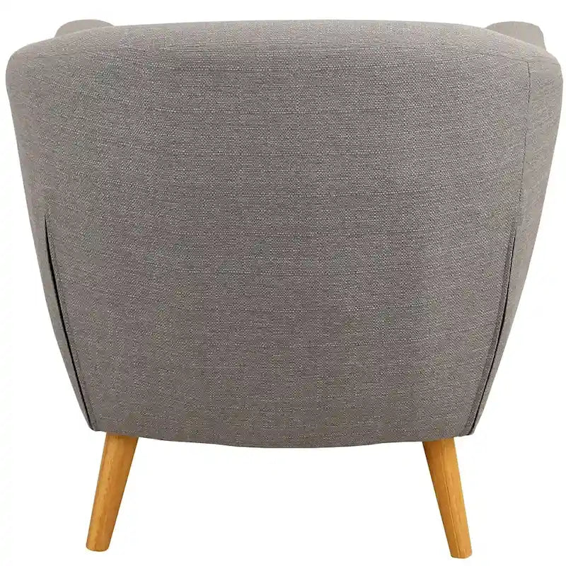 Mid-Century-Modern-Sessel mit Knopfheftung an der Rückenlehne und konisch zulaufenden Holzbeinen