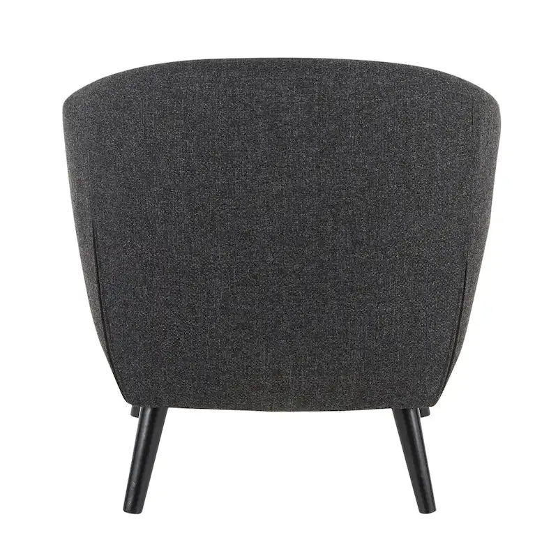 Mid-Century-Modern-Sessel mit Knopfheftung an der Rückenlehne und konisch zulaufenden Holzbeinen