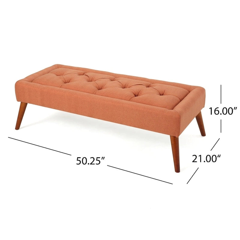 Tufted Fabric Ottoman Bench