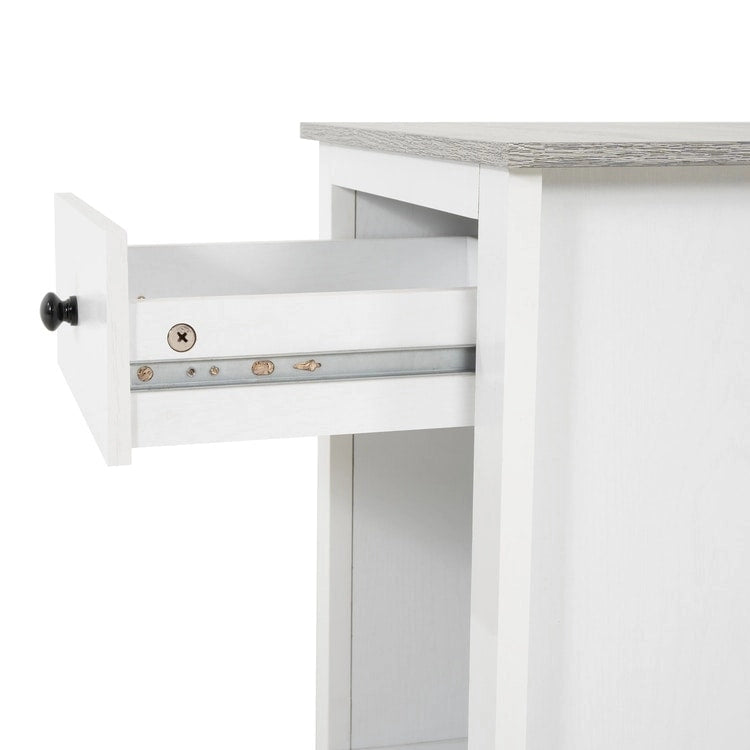 2-Tier End Table with Drawer and Open Shelf