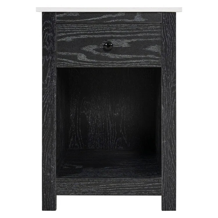 2-Tier End Table with Drawer and Open Shelf