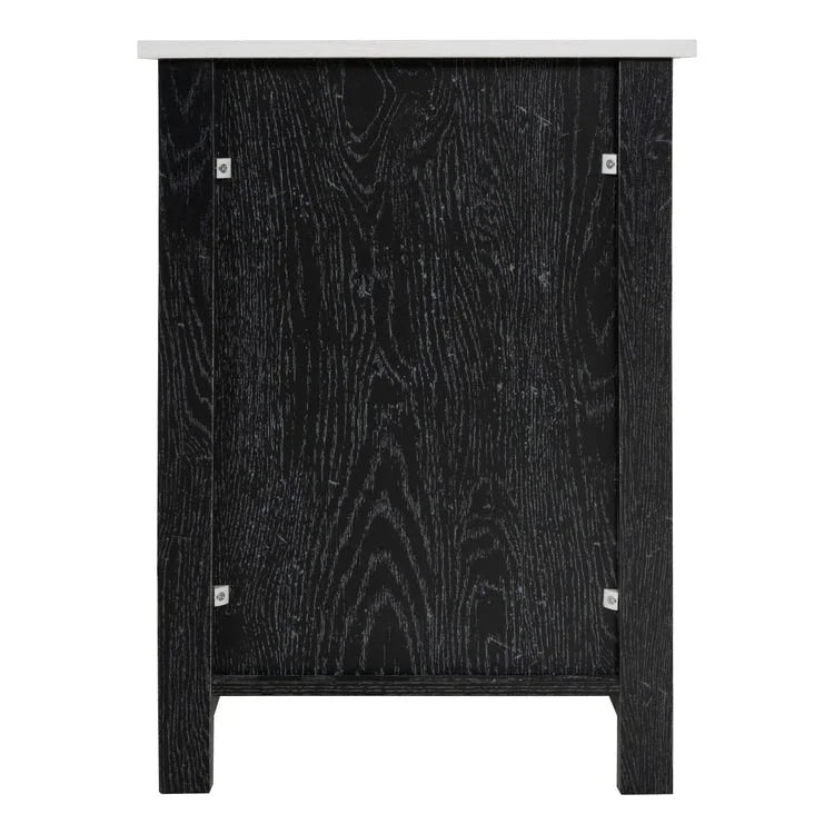 2-Tier End Table with Drawer and Open Shelf