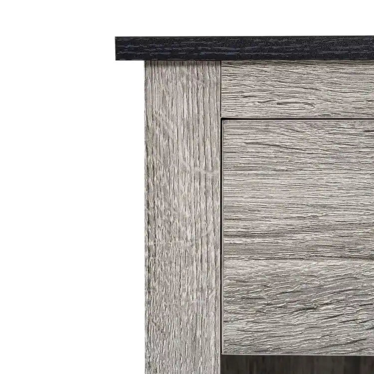 2-Tier End Table with Drawer and Open Shelf