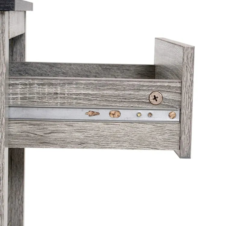 2-Tier End Table with Drawer and Open Shelf