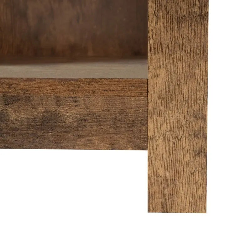 2-Tier End Table with Drawer and Open Shelf