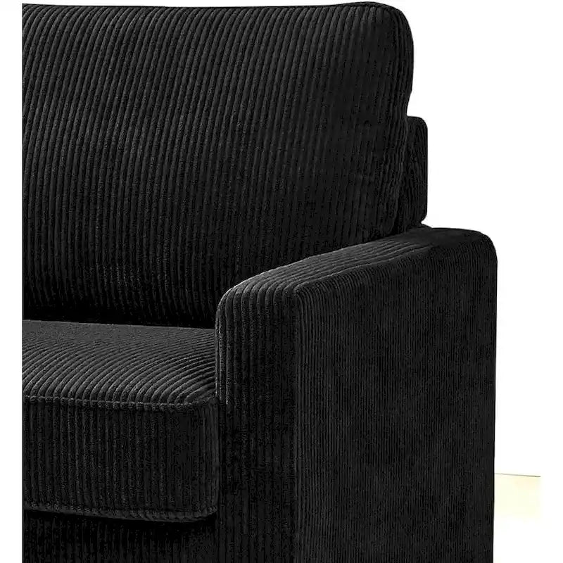 70" Corduroy Square-Arm Sofa Bed with Pull-Out Mattress