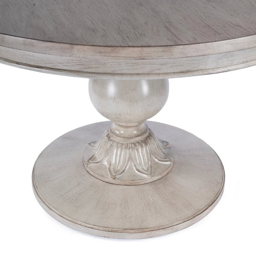 Mesa de comedor redonda de pedestal de 48" con superficie de chapa de cerezo