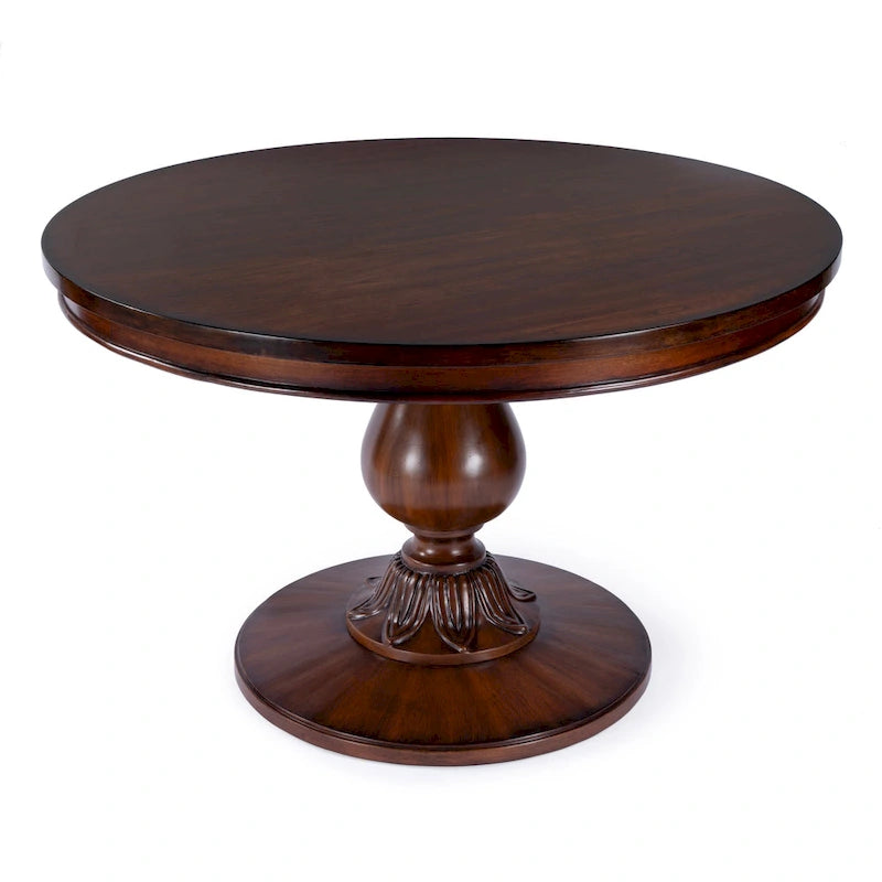 48" Round Pedestal Dining Table with Cherry Veneer Top