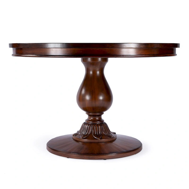 48" Round Pedestal Dining Table with Cherry Veneer Top