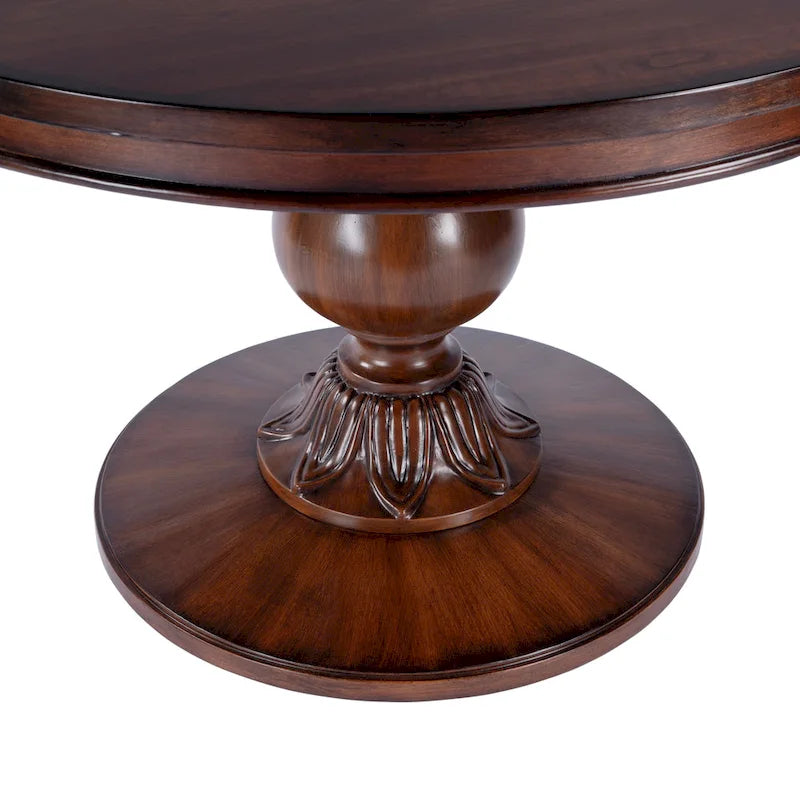 48" Round Pedestal Dining Table with Cherry Veneer Top