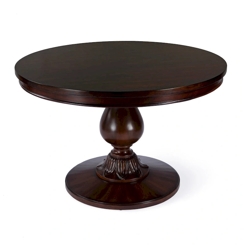 48" Round Pedestal Dining Table with Cherry Veneer Top