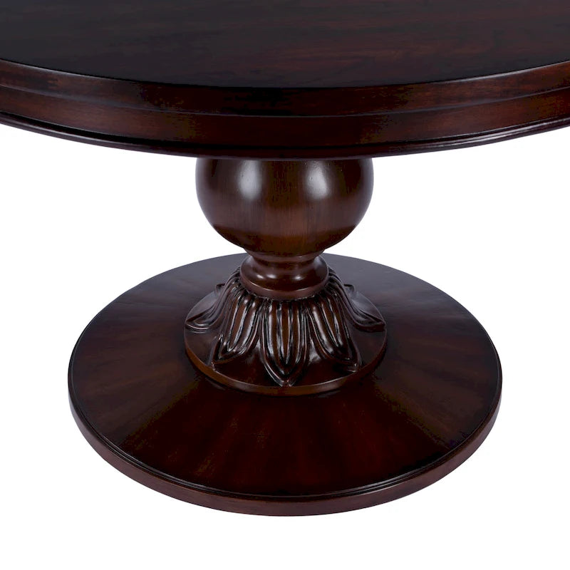 48" Round Pedestal Dining Table with Cherry Veneer Top
