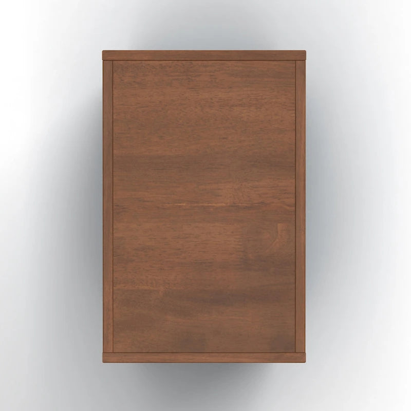 Farmhouse Chairside Table with Single Door Storage and Two-Tone Wood Finish