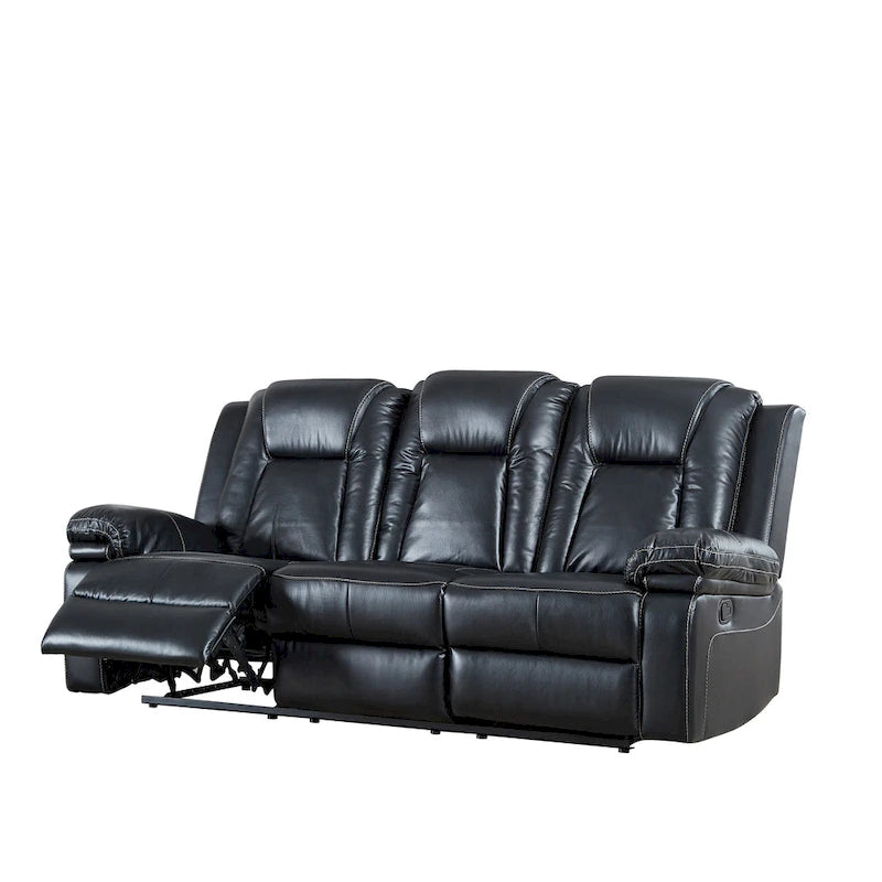 Bonded Leather Recliner Chair with Pull-Lever Footrest