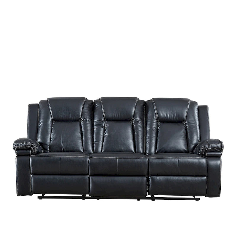 Bonded Leather Recliner Chair with Pull-Lever Footrest