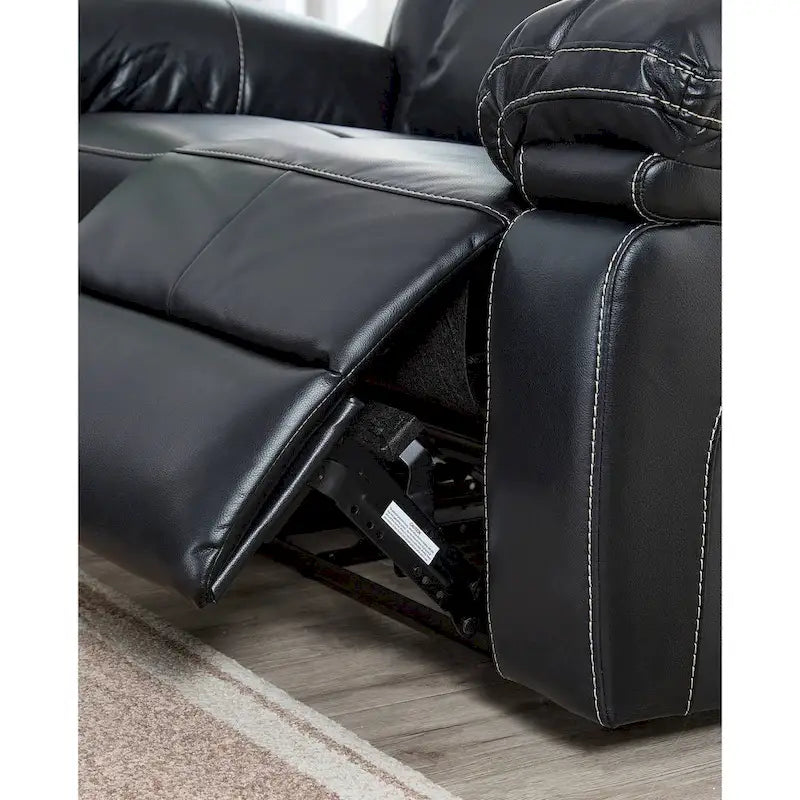 Bonded Leather Recliner Chair with Pull-Lever Footrest