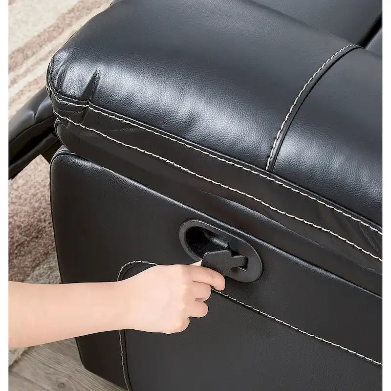 Bonded Leather Recliner Chair with Pull-Lever Footrest