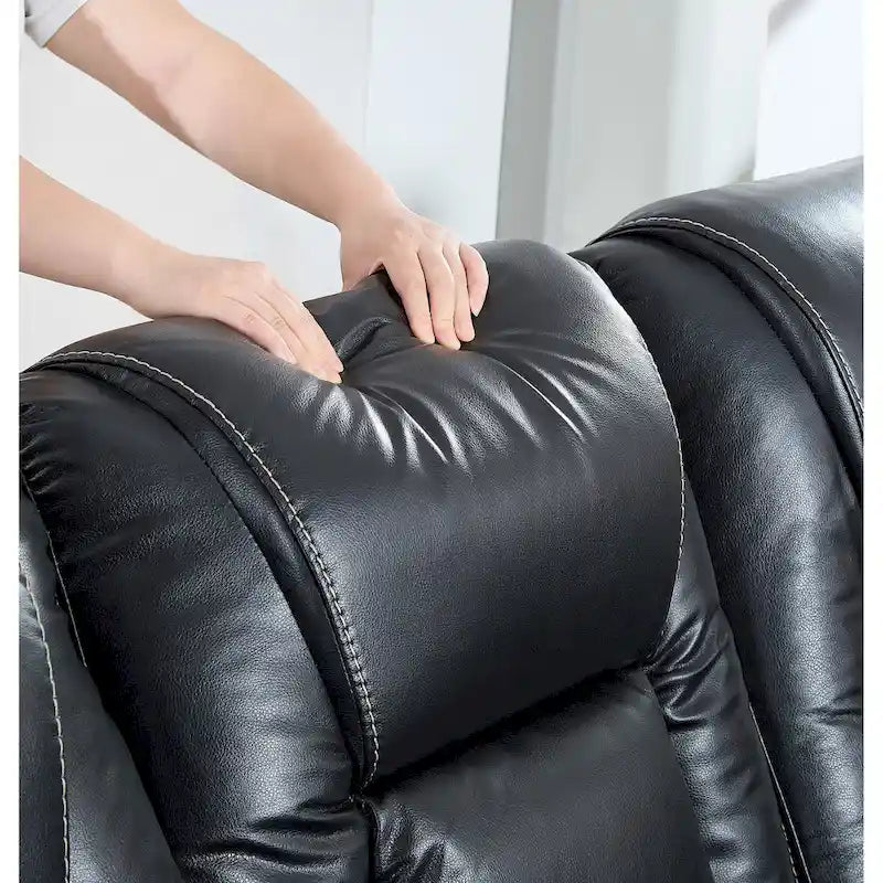 Bonded Leather Recliner Chair with Pull-Lever Footrest
