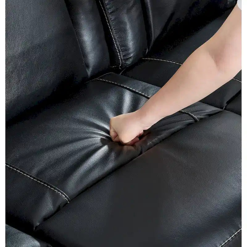 Bonded Leather Recliner Chair with Pull-Lever Footrest