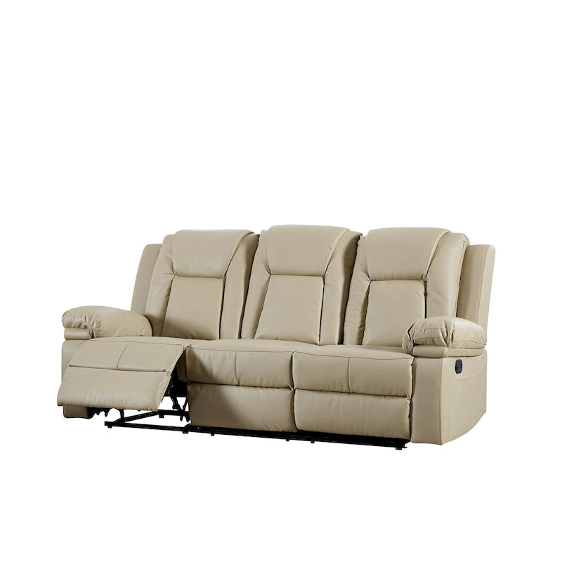 Bonded Leather Recliner Chair with Pull-Lever Footrest