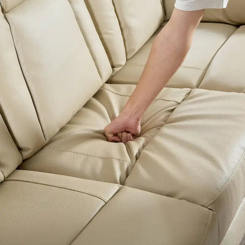 Bonded Leather Recliner Chair with Pull-Lever Footrest