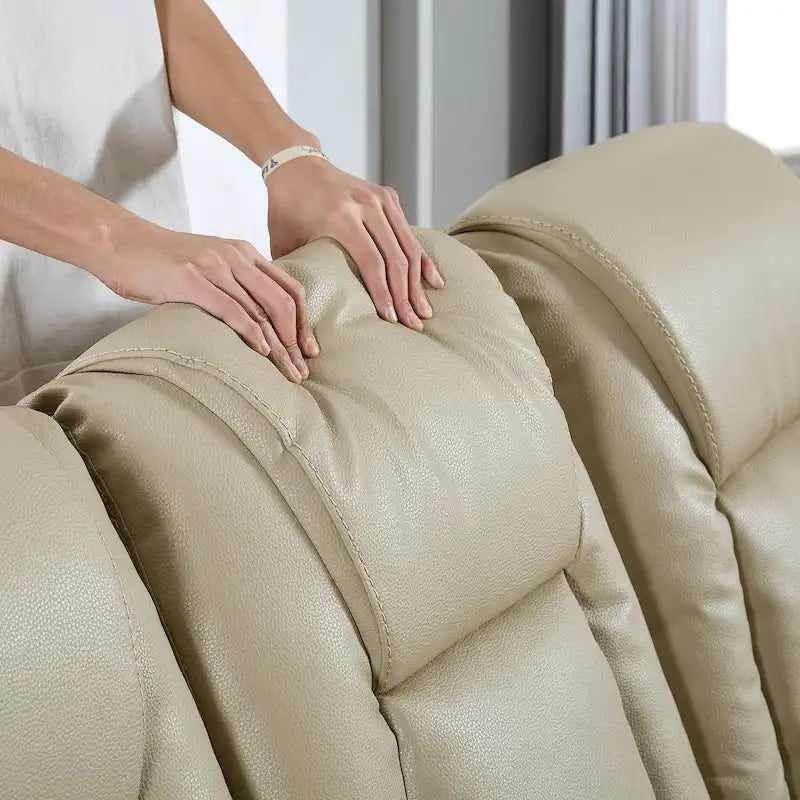 Bonded Leather Recliner Chair with Pull-Lever Footrest