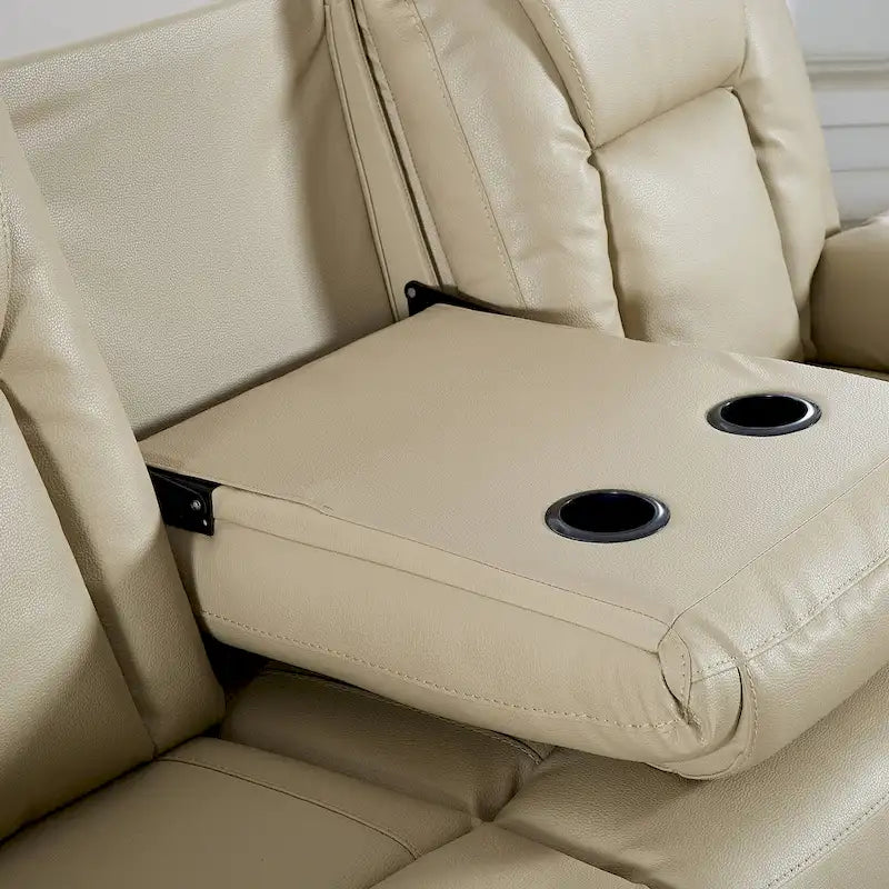 Bonded Leather Recliner Chair with Pull-Lever Footrest
