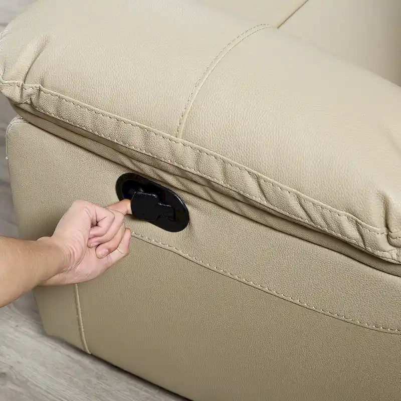 Bonded Leather Recliner Chair with Pull-Lever Footrest