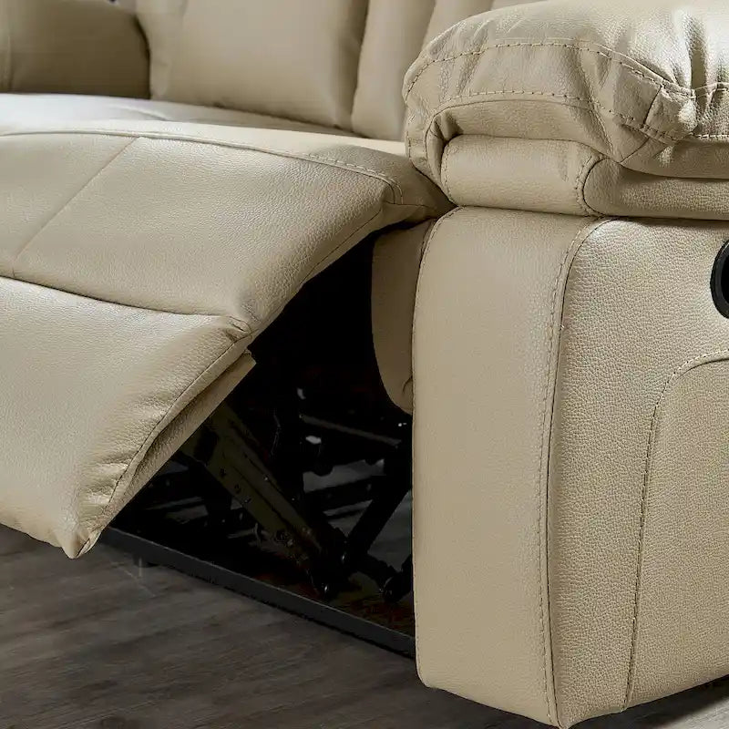 Bonded Leather Recliner Chair with Pull-Lever Footrest