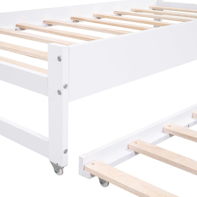 Twin XL Wood Daybed with 2 Pull-Out Trundles, Storage Cubbies and USB Charging Port