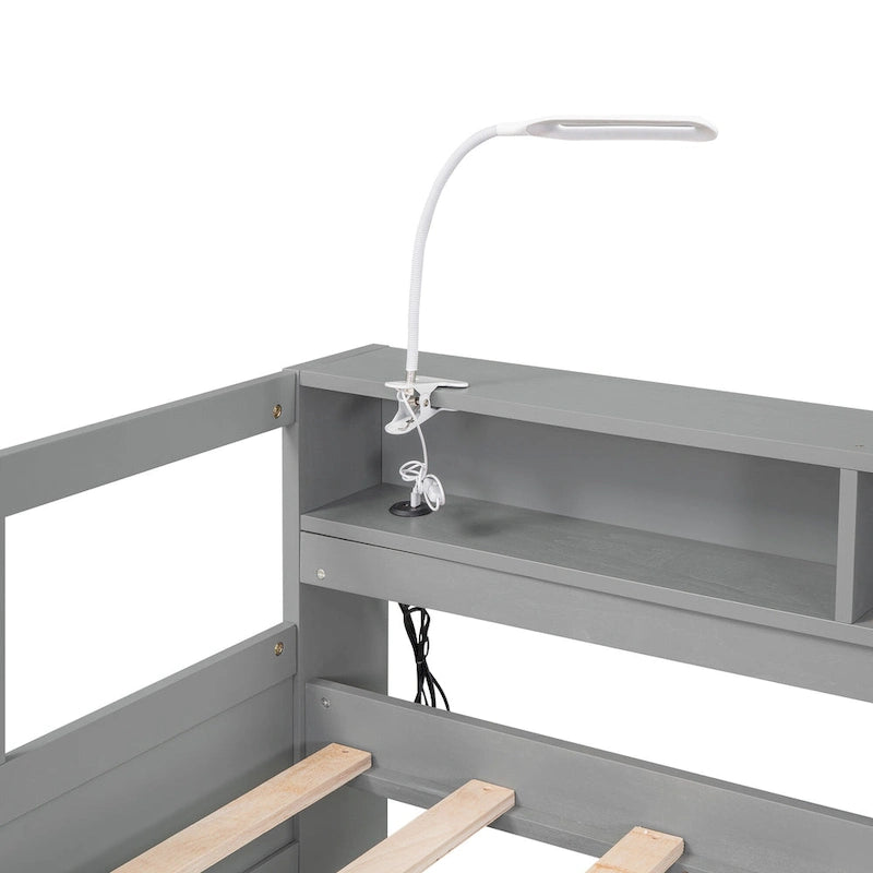 Twin XL Wood Daybed with 2 Pull-Out Trundles, Storage Cubbies and USB Charging Port