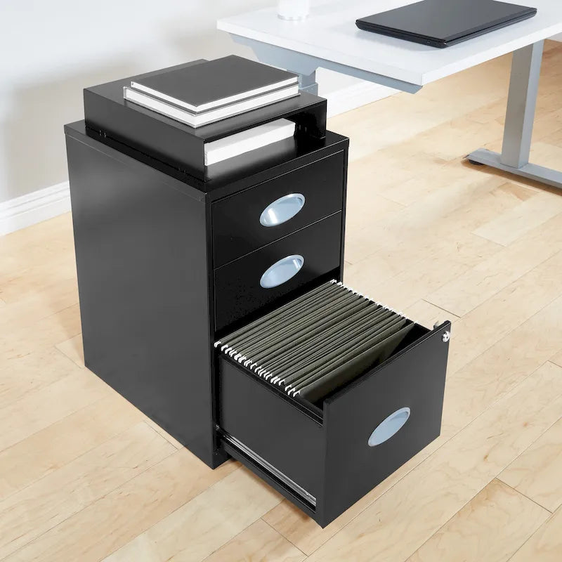 Locking Metal File Cabinet with Letter-Size Drawer and Roller Slides